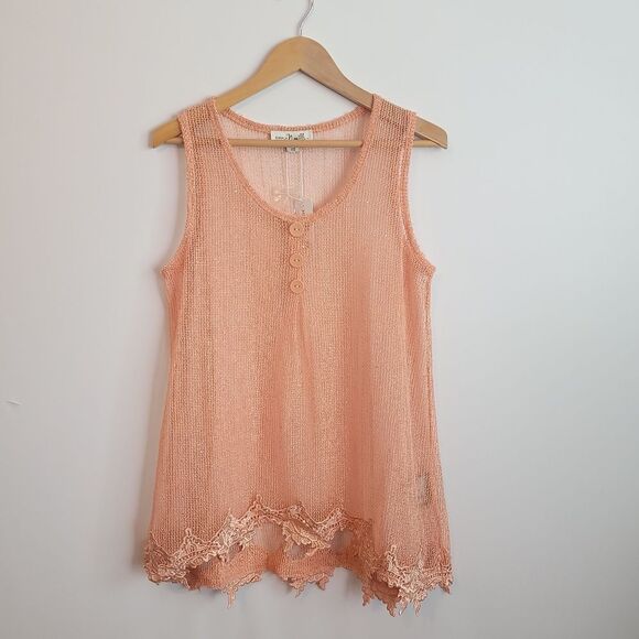 Simply Noelle Swimsuit Cover-Up Crochet Mesh Lace Tunic Sequin Resort Beach - Picture 3 of 13